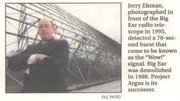 Jerry Ehman Standing Near the Big Ear FLat Reflector